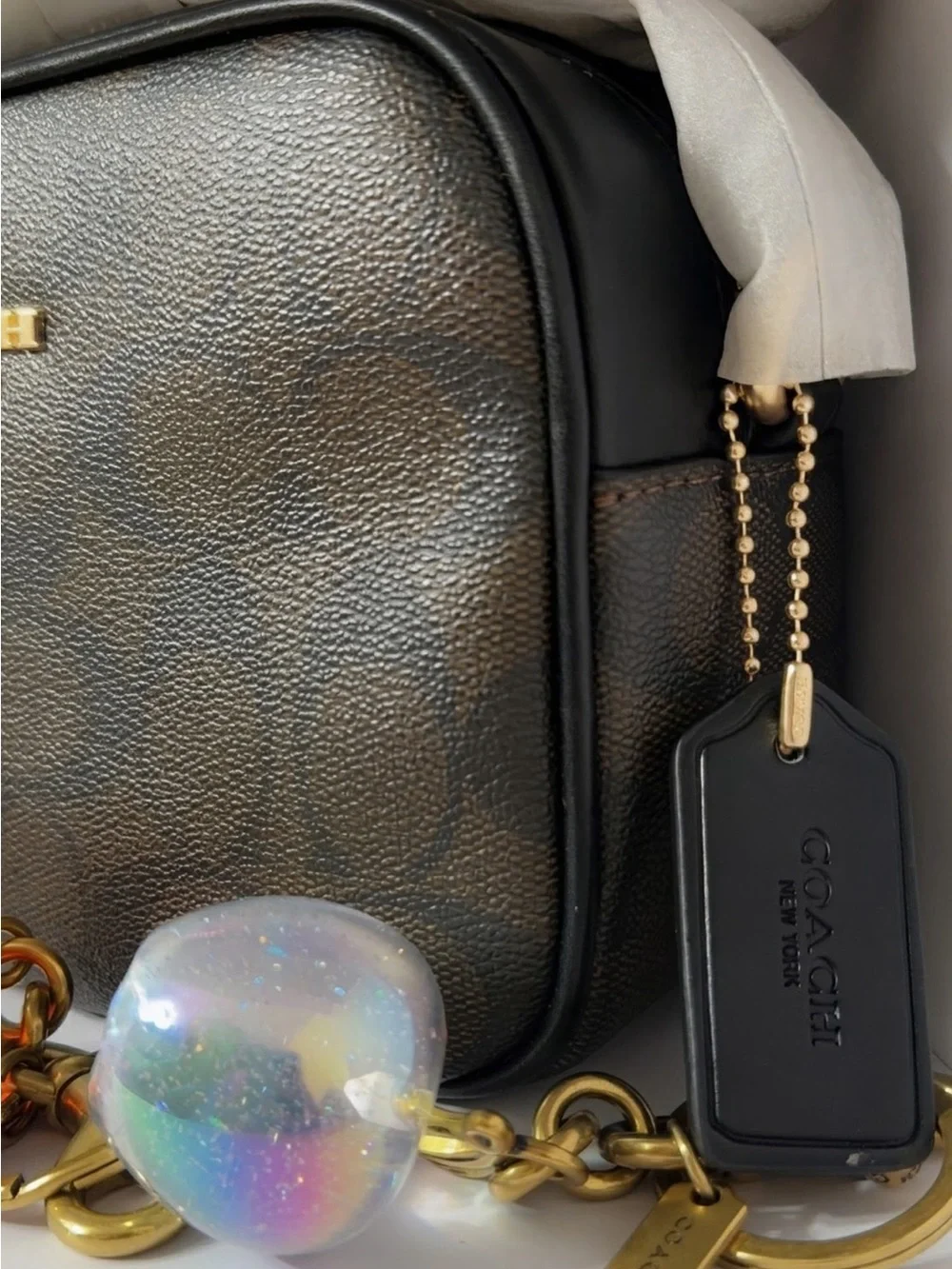 Coach Carey Brown Signature Crossbody